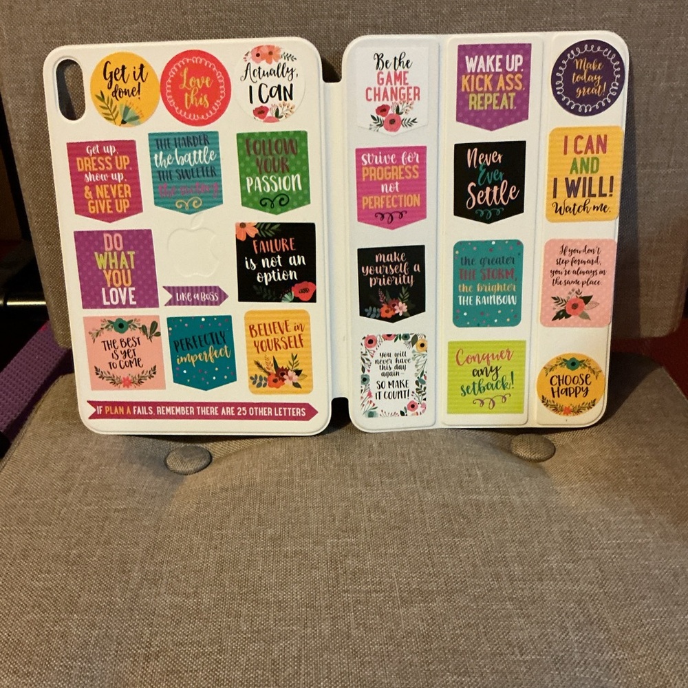 Apple iPad Mini Cover with Motivational Sticker Set with Vibrant Colors